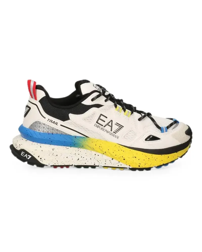 EA7 panelled logo-print sneakers - Weiß Weiß