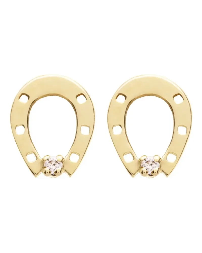 Aliita Mini Horseshoe Ohrringe mit Diamanten - Gold Gold