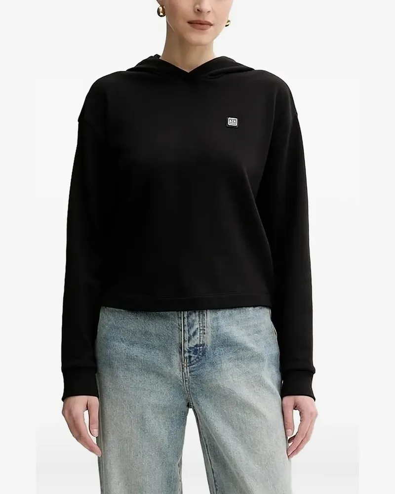 Armani Exchange Hoodie mit Logo-Schild - Schwarz Schwarz