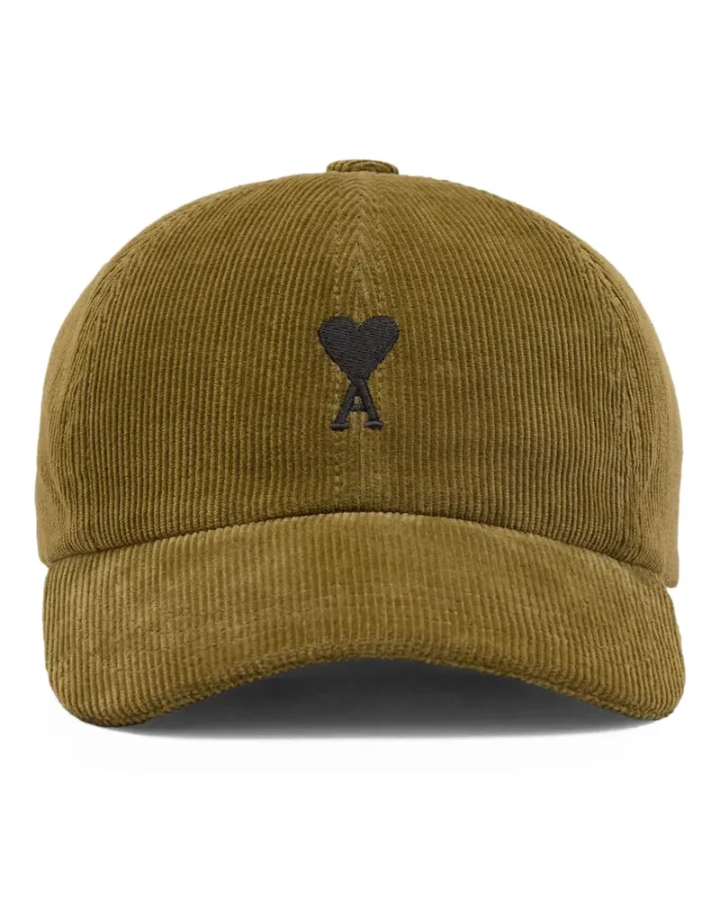 AMI Paris Ami de Coeur Baseballkappe aus Cord - Grün Grün