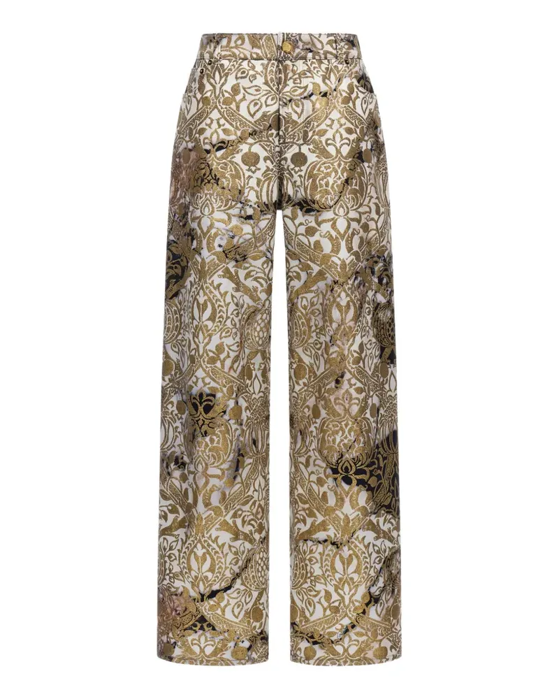 Roberto Cavalli Marble-print trousers - Nude Nude