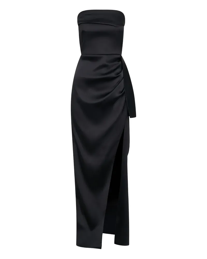 NICHOLAS Drapiertes Erelyn Maxikleid - Schwarz Schwarz