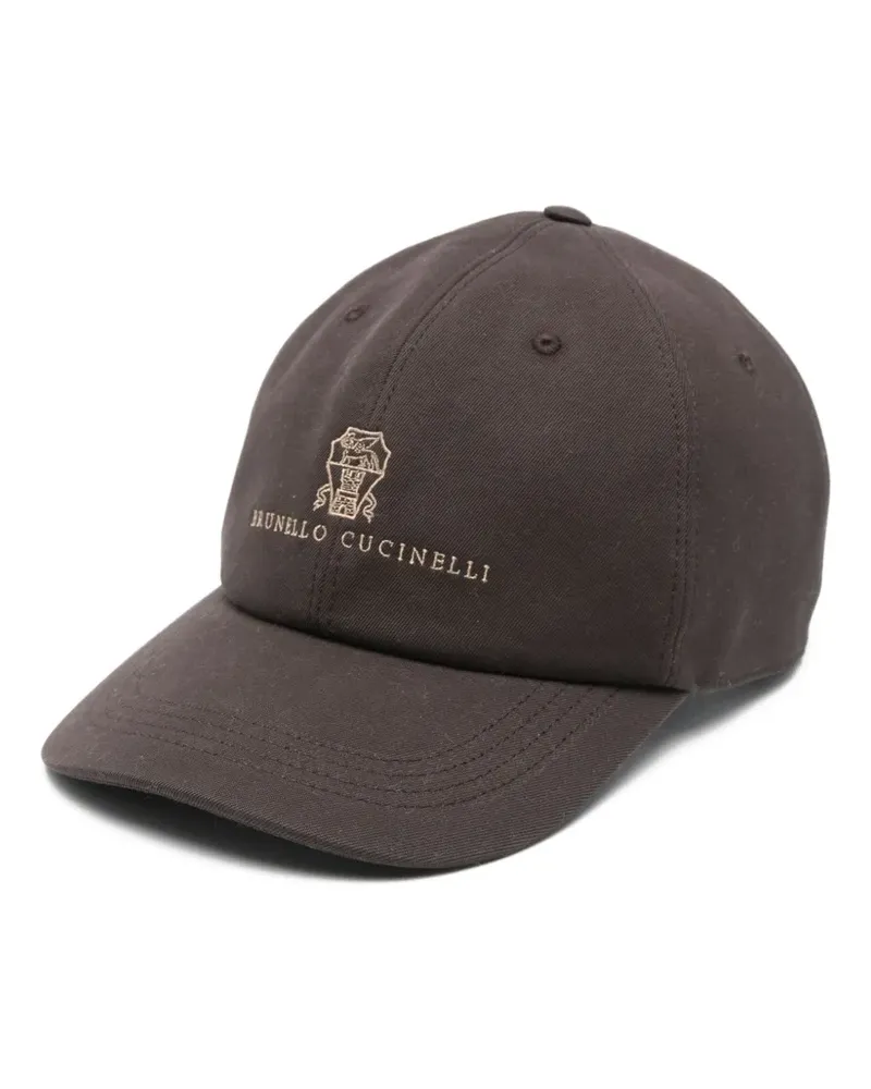 Brunello Cucinelli Baseballkappe mit Logo-Stickerei - Braun Braun