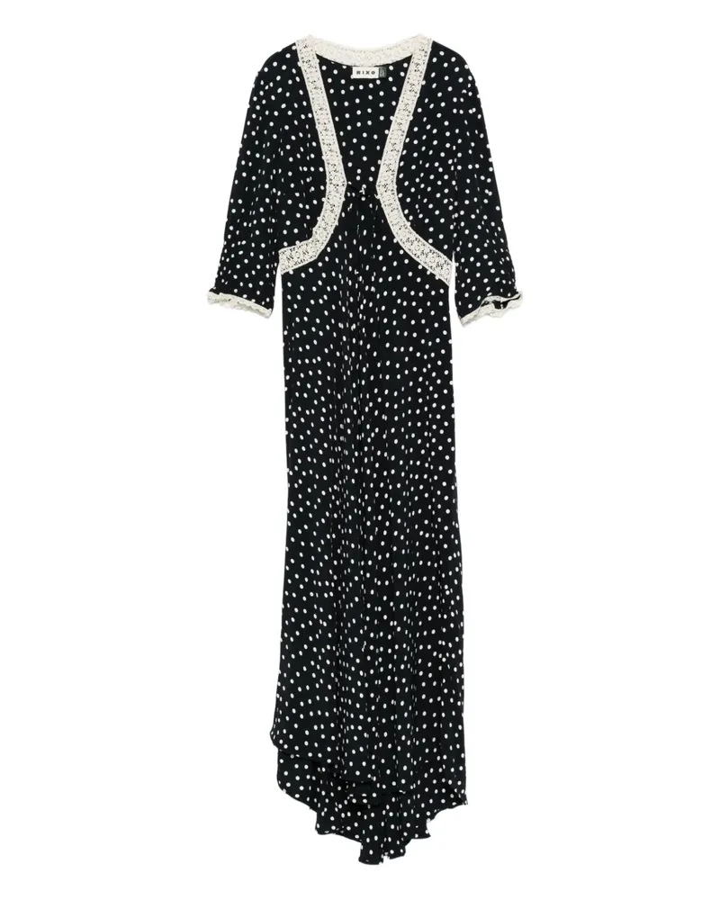 RIXO dotted lace dress - Schwarz Schwarz
