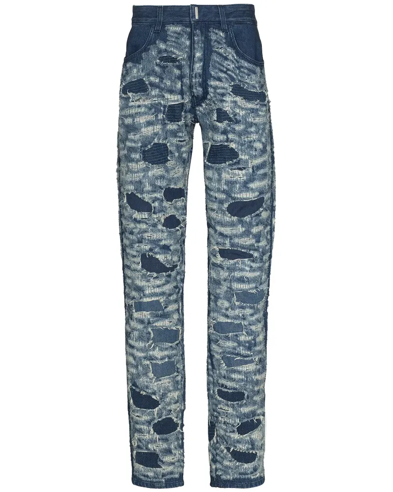 Givenchy Schmale Jeans im Distressed-Look - Blau Blau