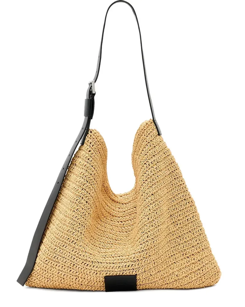 AllSaints Asha Tote Bag mit gewebtem Lederbesatz - Nude Nude