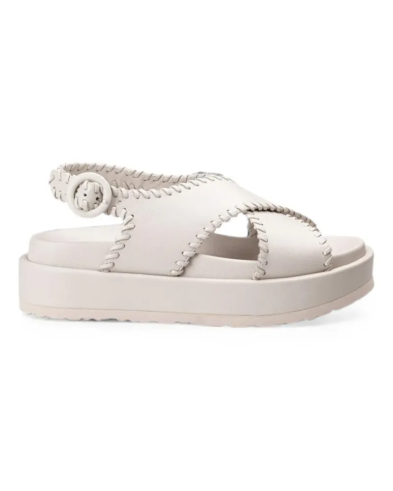 Paloma Barceló Ursula whipstitch-trim platform sandals - Nude Nude