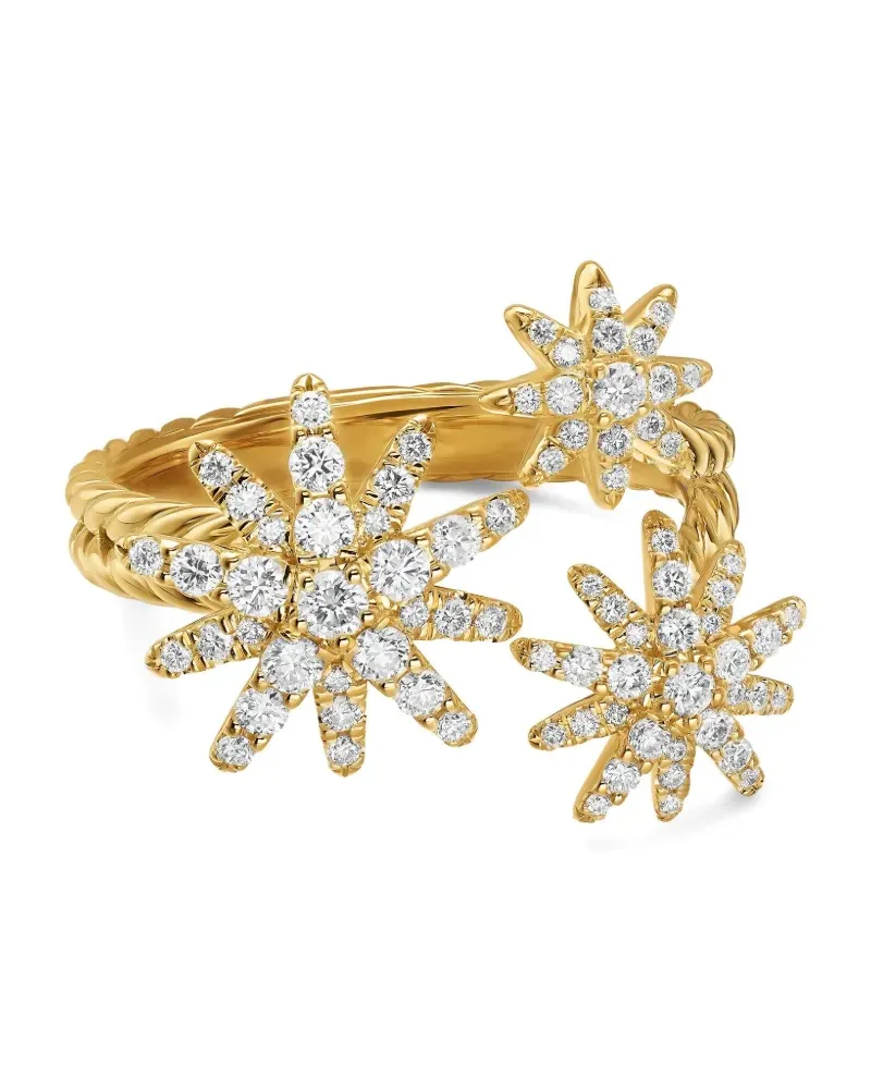 David Yurman 18kt Starbust Gelbgoldring mit Diamant Gold