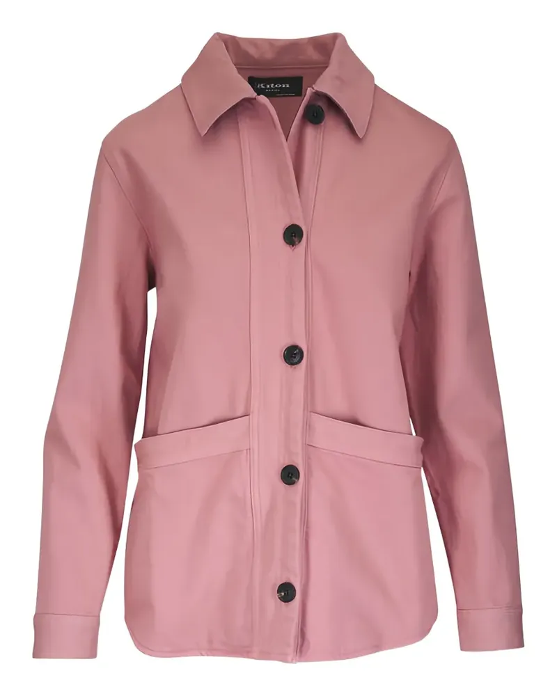 Kiton button-up patch-pocket jacket - Rosa Rosa