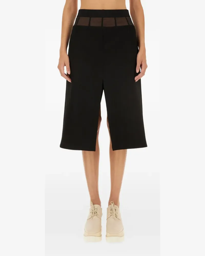 Stella McCartney mesh panel slit skirt - Nude Nude