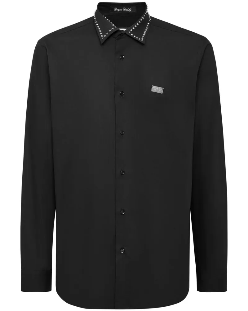 Philipp Plein Hemd mit Nieten - Schwarz Schwarz