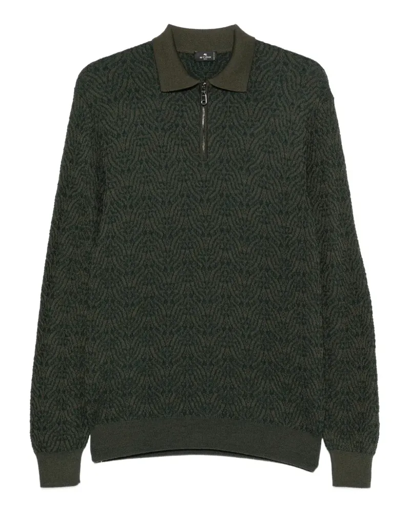 Etro Pullover mit Poloshirtkragen - Grün Grün