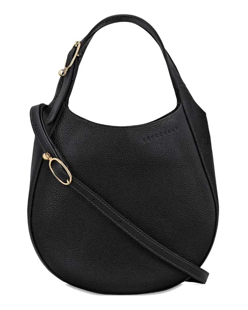 Longchamp Kleine Handtasche aus strukturiertem Leder - Schwarz Schwarz
