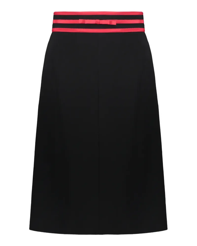 RED Valentino bow-detail striped-waistband mini skirt - Schwarz Schwarz