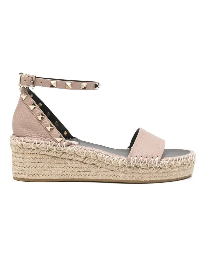 Valentino Garavani studded wedge heeled espadrilles - Rosa Rosa