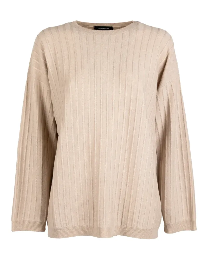 Fabiana Filippi ribbed-knit dropped-shoulder sweater - Nude Nude