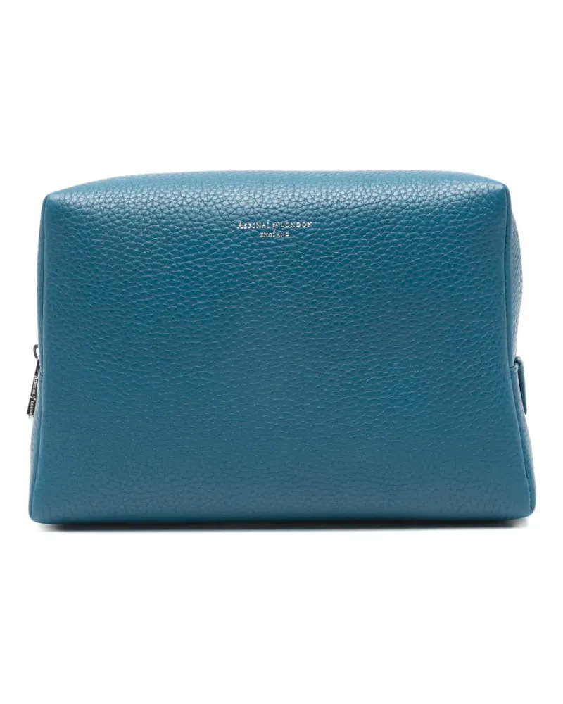 Aspinal of London logo-print make up bag - Blau Blau