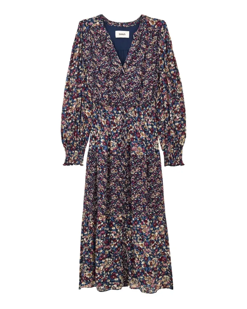 ba&sh Kacy Midikleid mit Blumenprint - Blau Blau