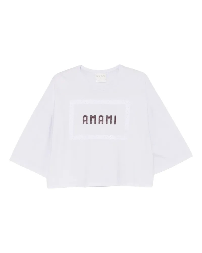 forte_forte T-Shirt mit Stickerei - Weiß Weiß