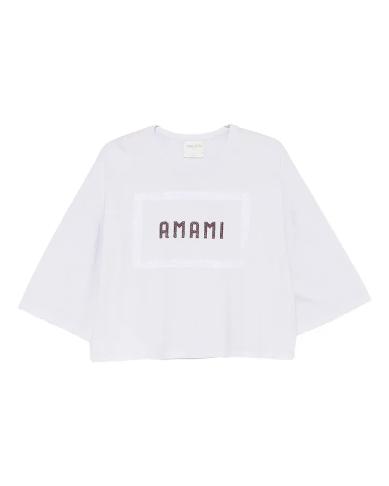 forte_forte T-Shirt mit Stickerei - Weiß Weiß