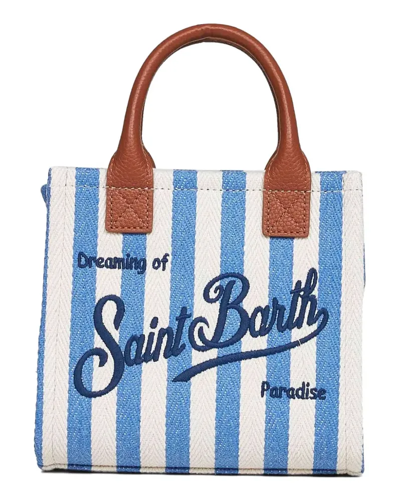 MC2 Saint Barth mini Vanity logo-embroidered tote bag - Blau Blau