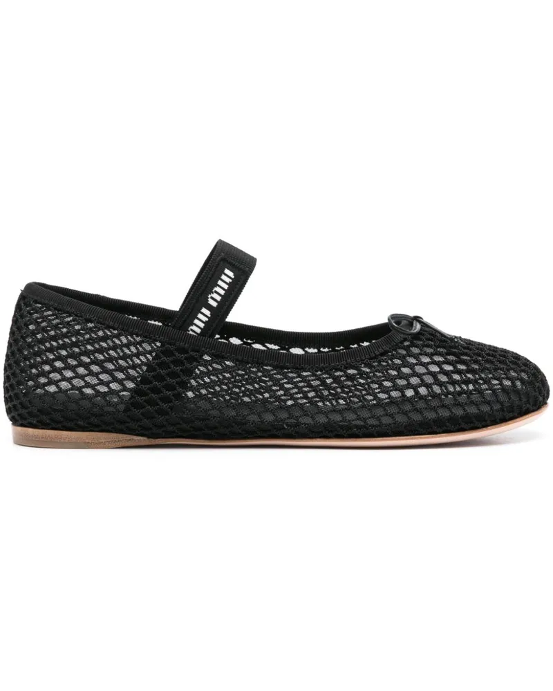 Miu Miu Ballerinas aus Mesh - Schwarz Schwarz