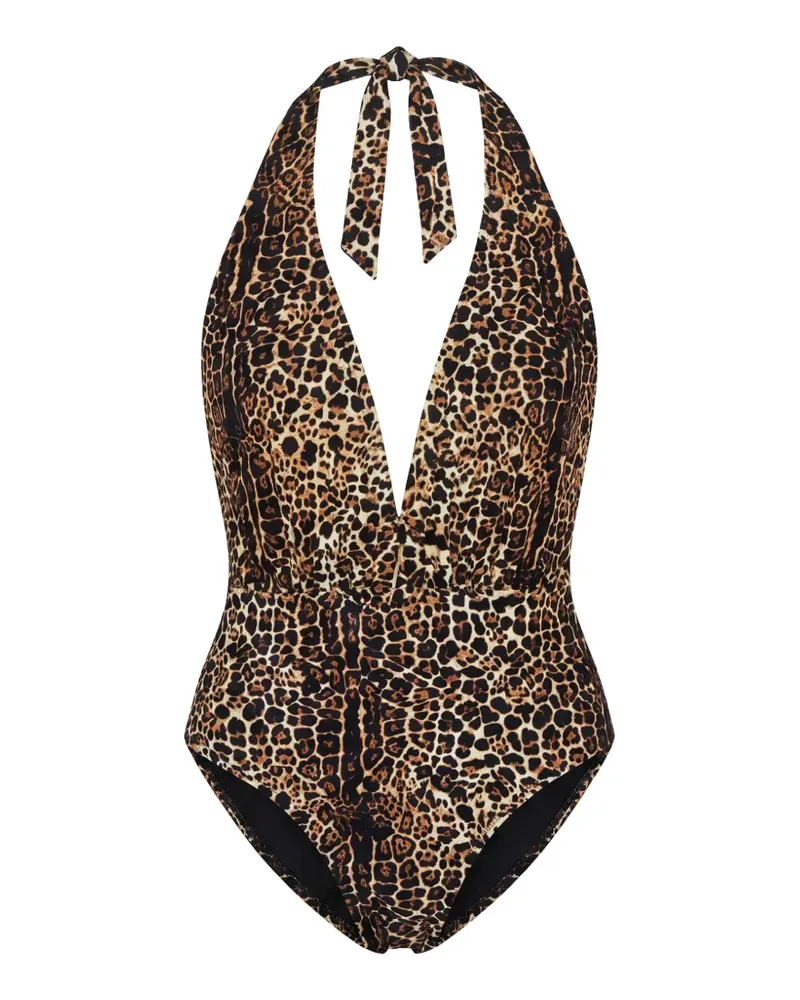 Anjuna leopard-print halterneck swimsuit - Braun Braun