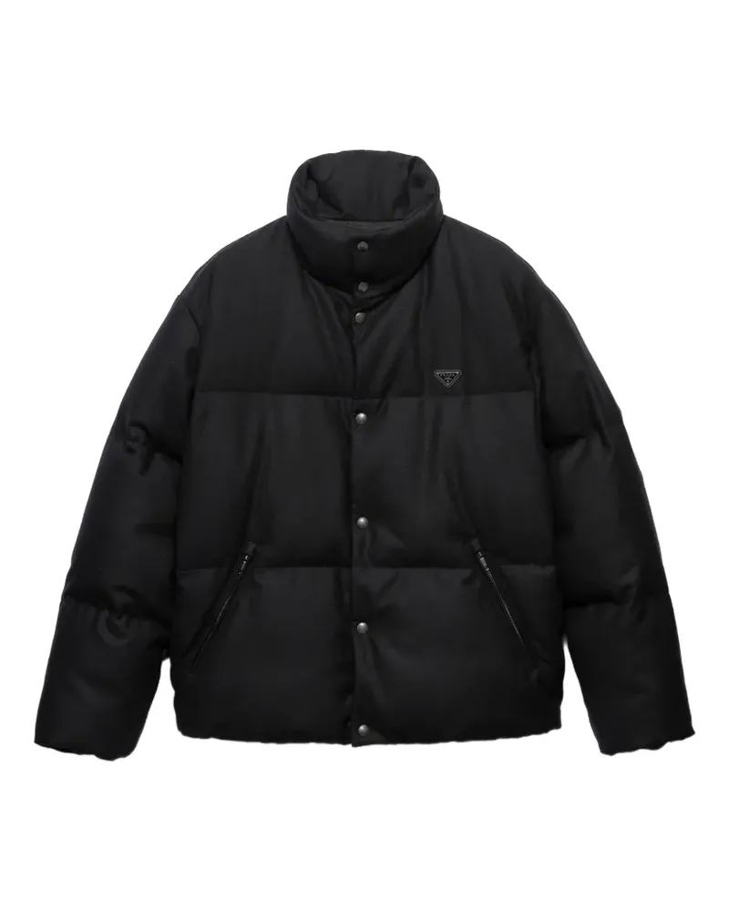 Prada medium-weight Re-Wool down jacket - Schwarz Schwarz