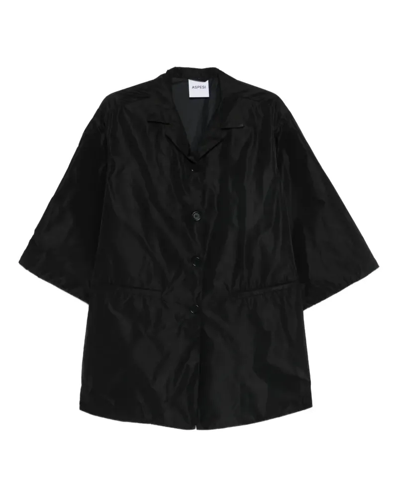 ASPESI button-fastening short-sleeve coat - Schwarz Schwarz