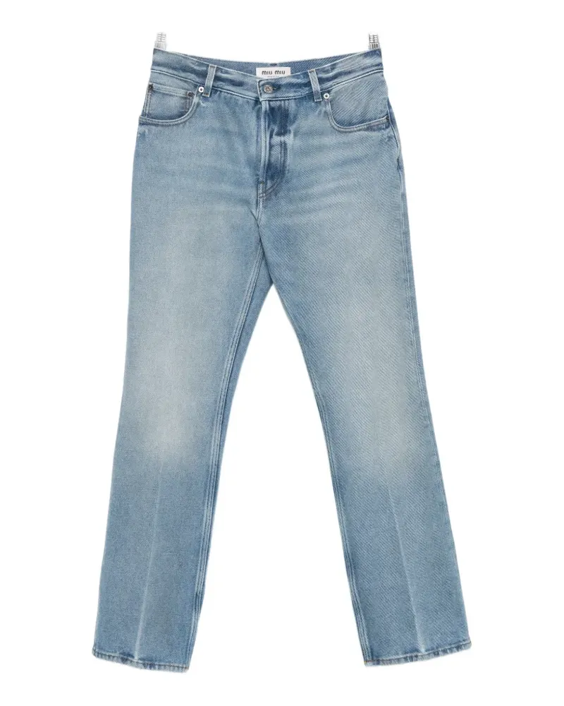Miu Miu logo-detail straight-leg jeans - Blau Blau
