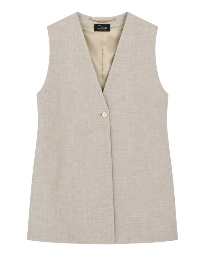 Clips V-neck single-breasted waistcoat - Grau Grau