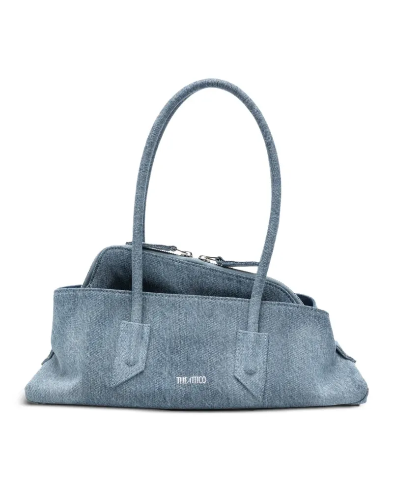 ATTICO Kleine Le Passeggiata Schultertasche aus Denim - Blau Blau
