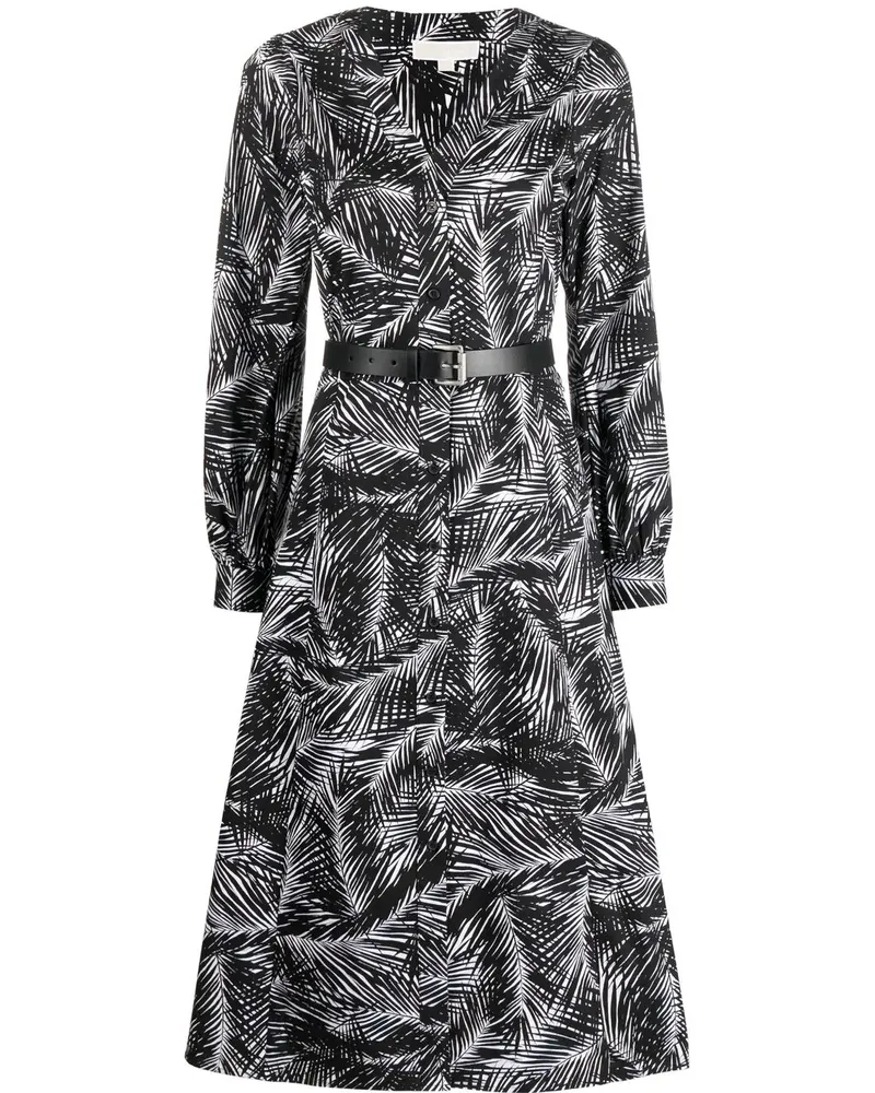 Michael Kors Kate Kleid mit botanischem Print - Schwarz Schwarz