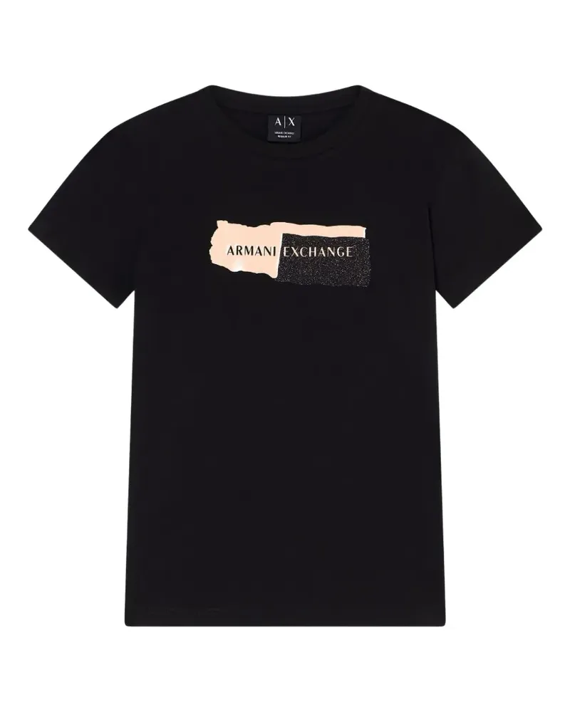 Armani Exchange logo-print cotton T-shirt - Schwarz Schwarz