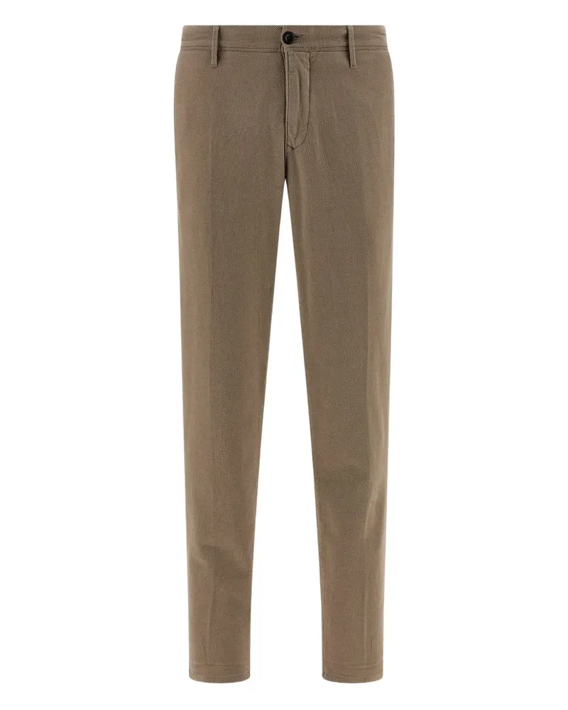 Incotex logo-embroidered trousers - Nude Nude