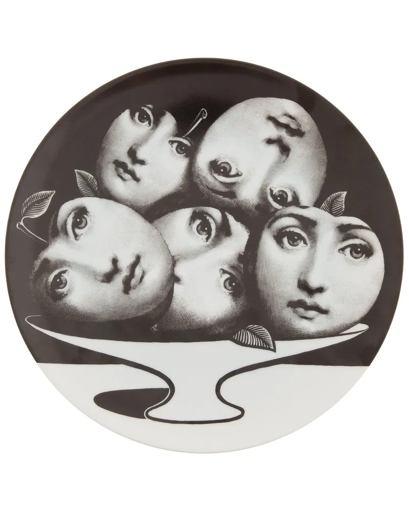 Fornasetti Teller mit Print Grau