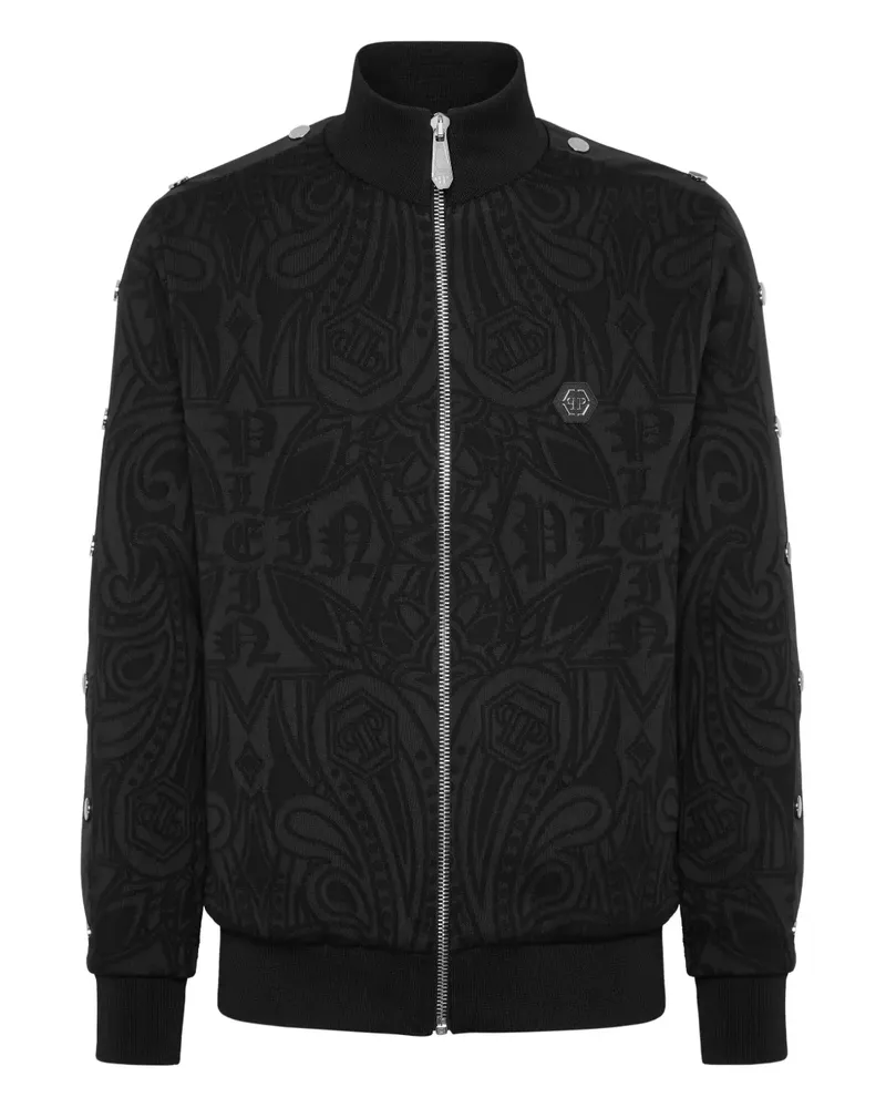 Philipp Plein Chrome Crest Sportjacke - Schwarz Schwarz
