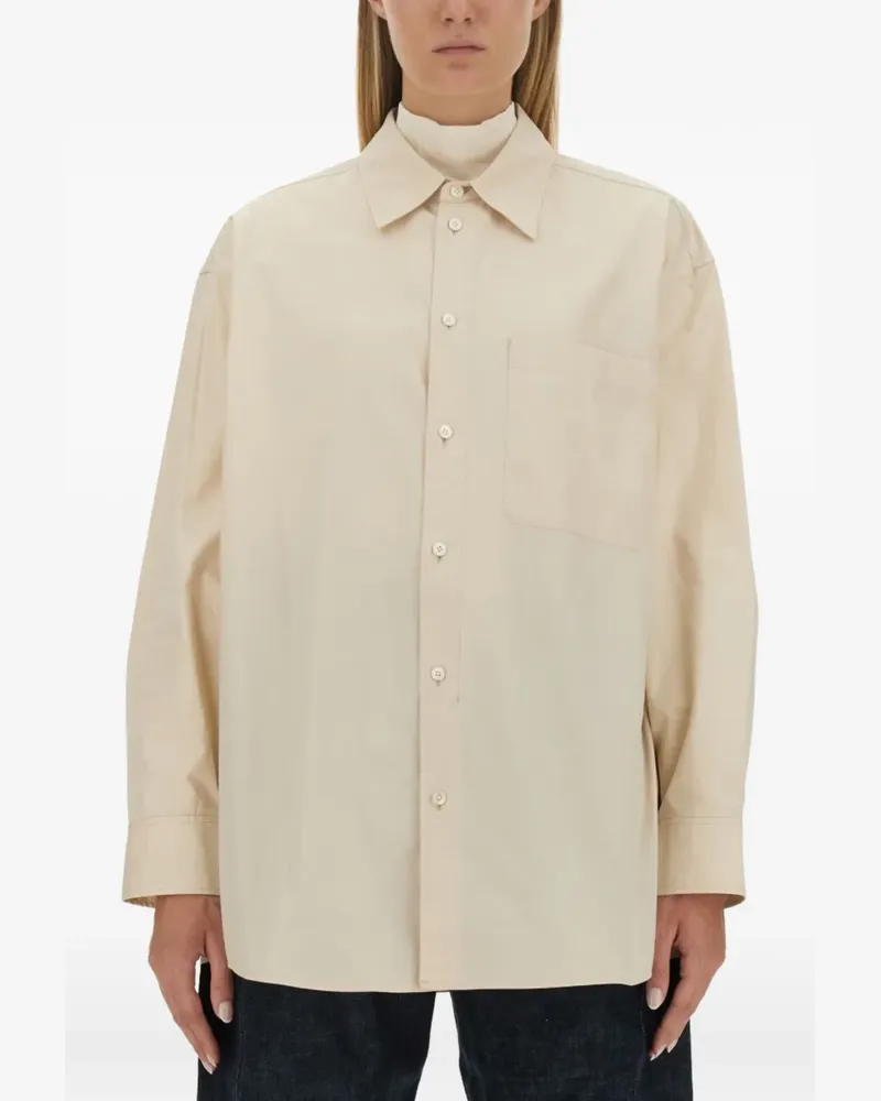 Christophe Lemaire chest-pocket long-sleeve shirt - Nude Nude