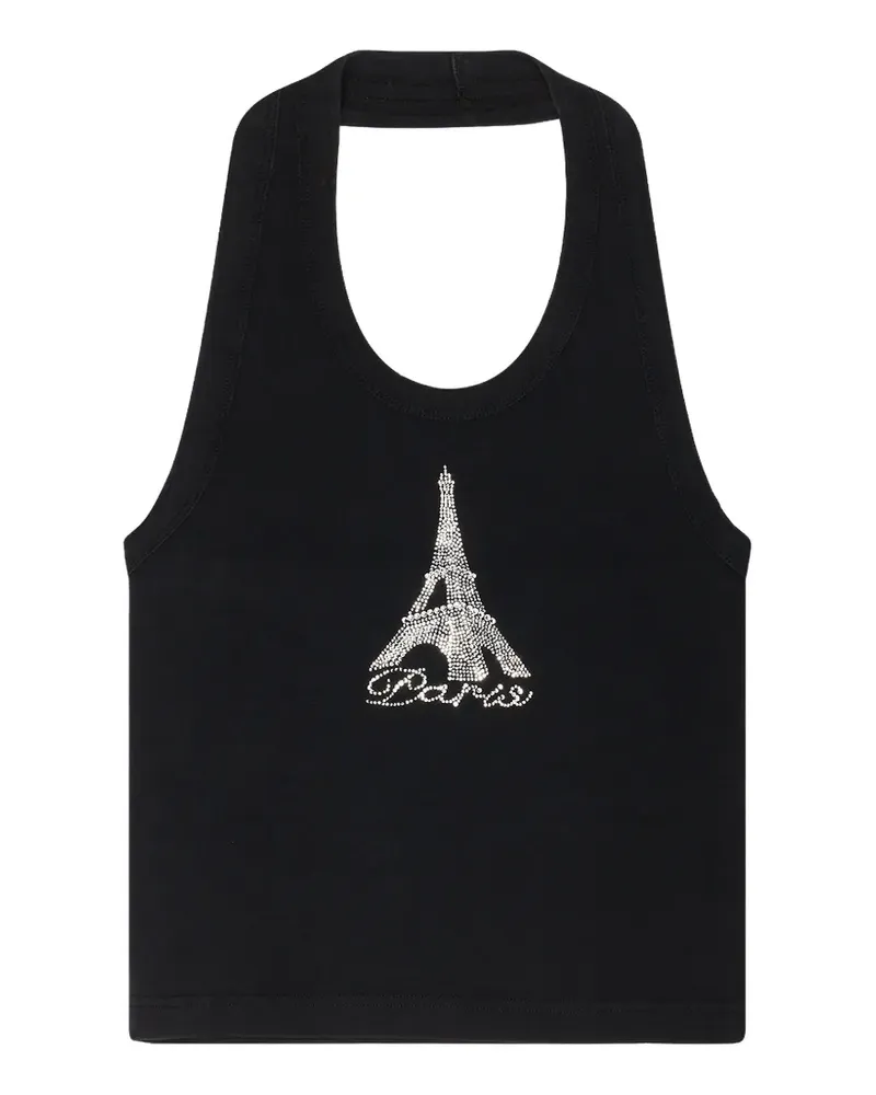 VETEMENTS crystal-embellished halterneck tank top - Schwarz Schwarz
