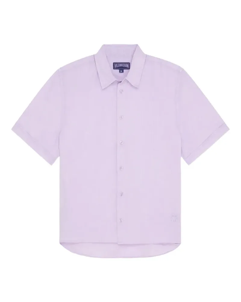 Vilebrequin Kurzärmeliges Hemd mit Schildkröten-Stickerei - Violett Violett
