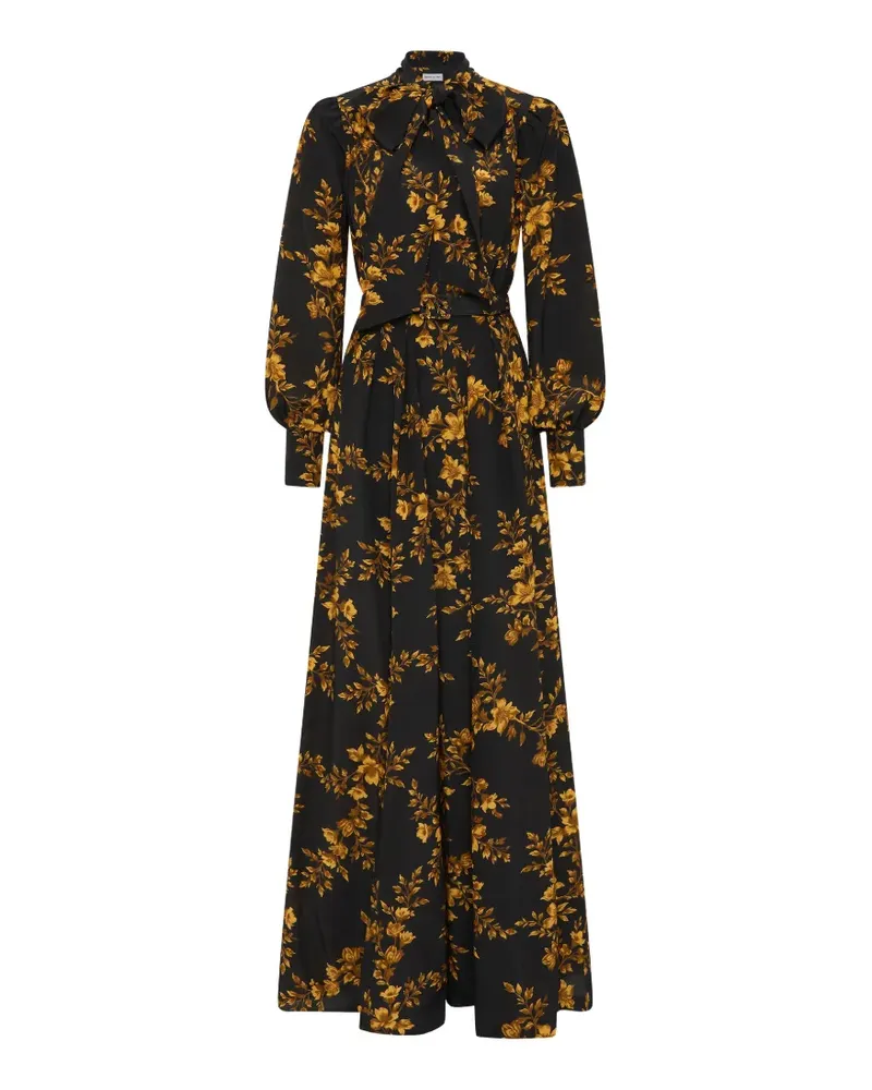 Rebecca Vallance Gilded Maxikleid mit Blumenprint - Schwarz Schwarz