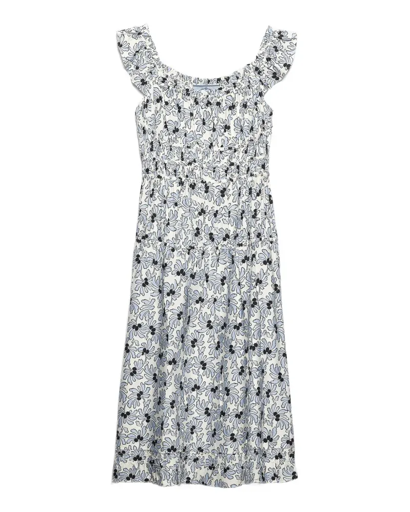 Prada floral-print pongé dress - Weiß Weiß