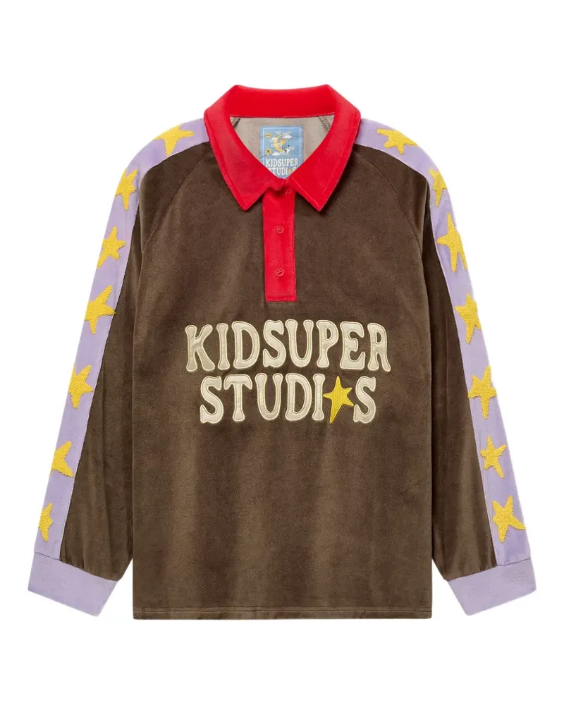 KidSuper velour Stars Rugby sweater - Braun Braun