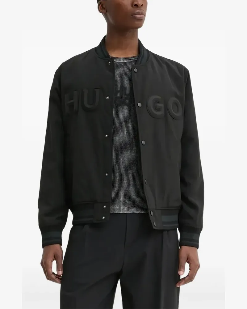 HUGO BOSS Bomberjacke mit Logo - Schwarz Schwarz