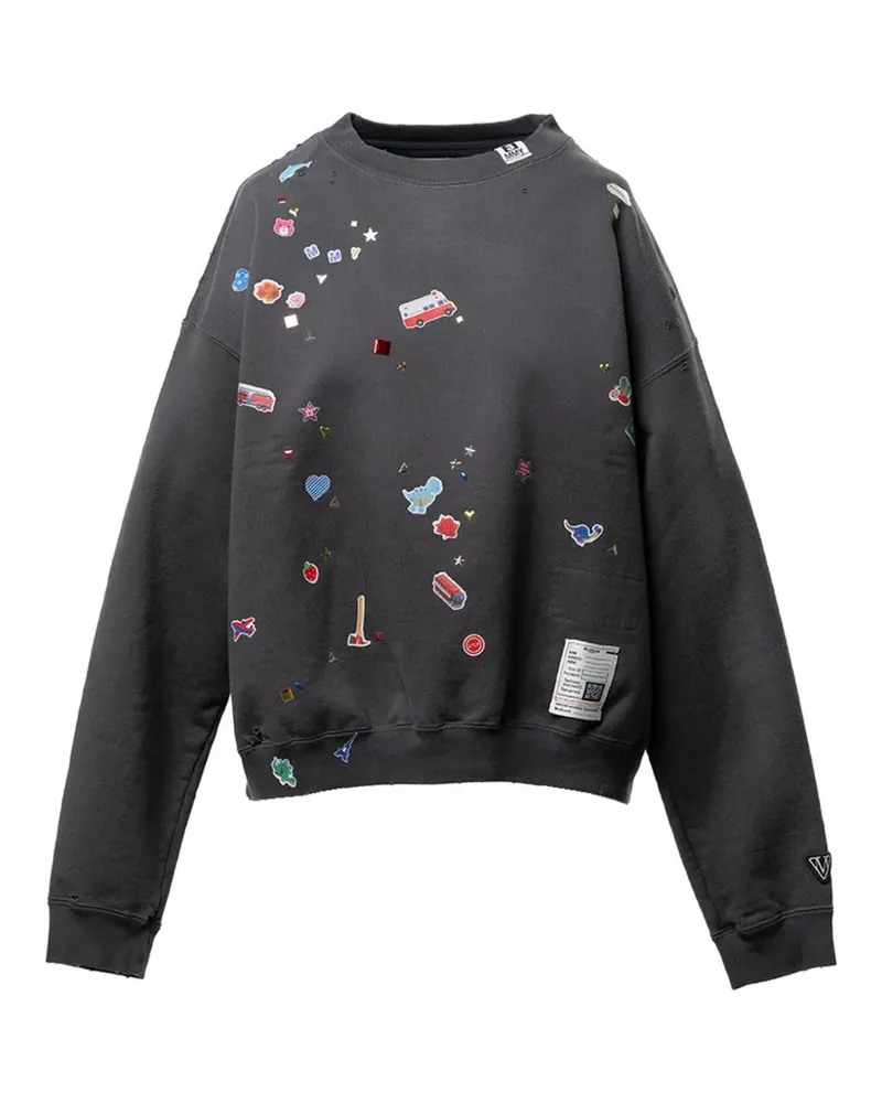 MIHARAYASUHIRO Sweatshirt mit Sticker-Detail - Grau Grau