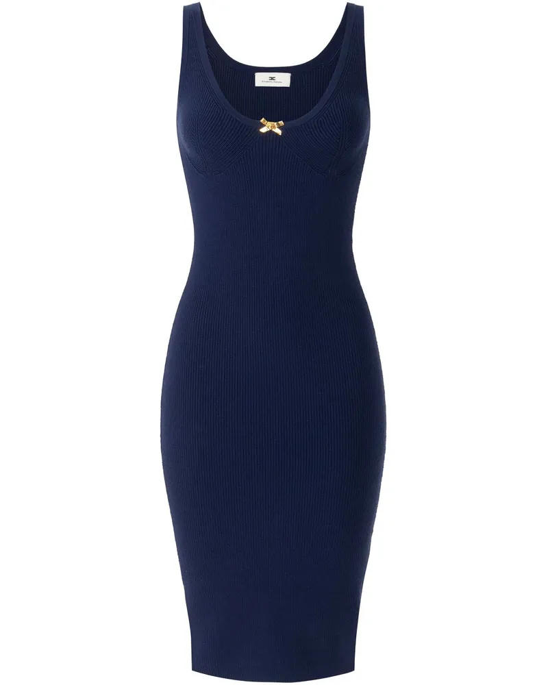 Elisabetta Franchi Gestricktes Tüllkleid - Blau Blau