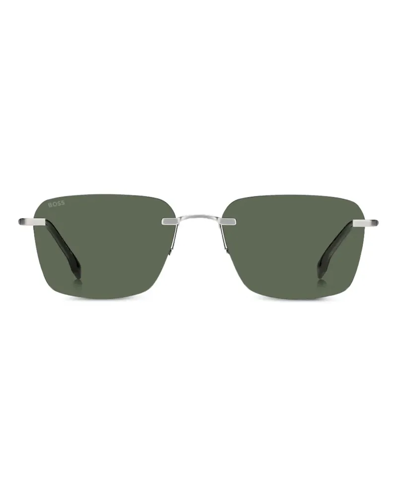 HUGO BOSS Sonnenbrille mit eckigem Gestell - Silber Silber