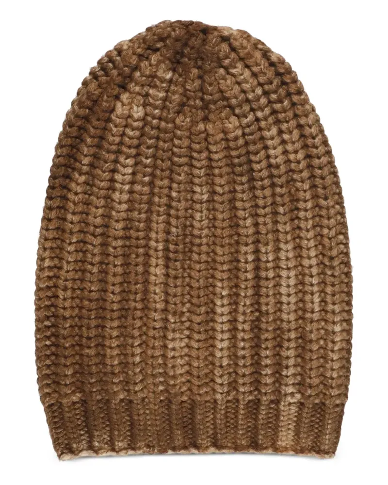 Avant Toi Gerippte Beanie - Braun Braun