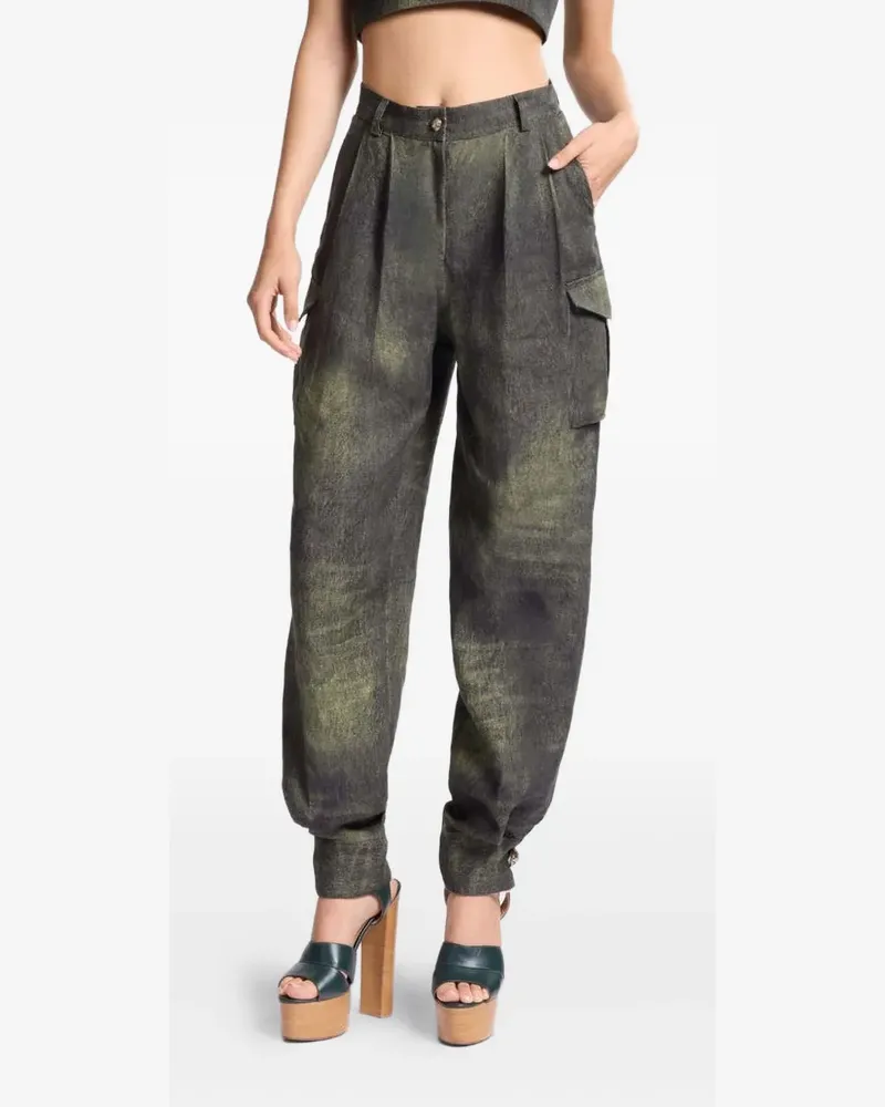 Elie Saab Cargohose mit Faltenmuster - Grün Grün
