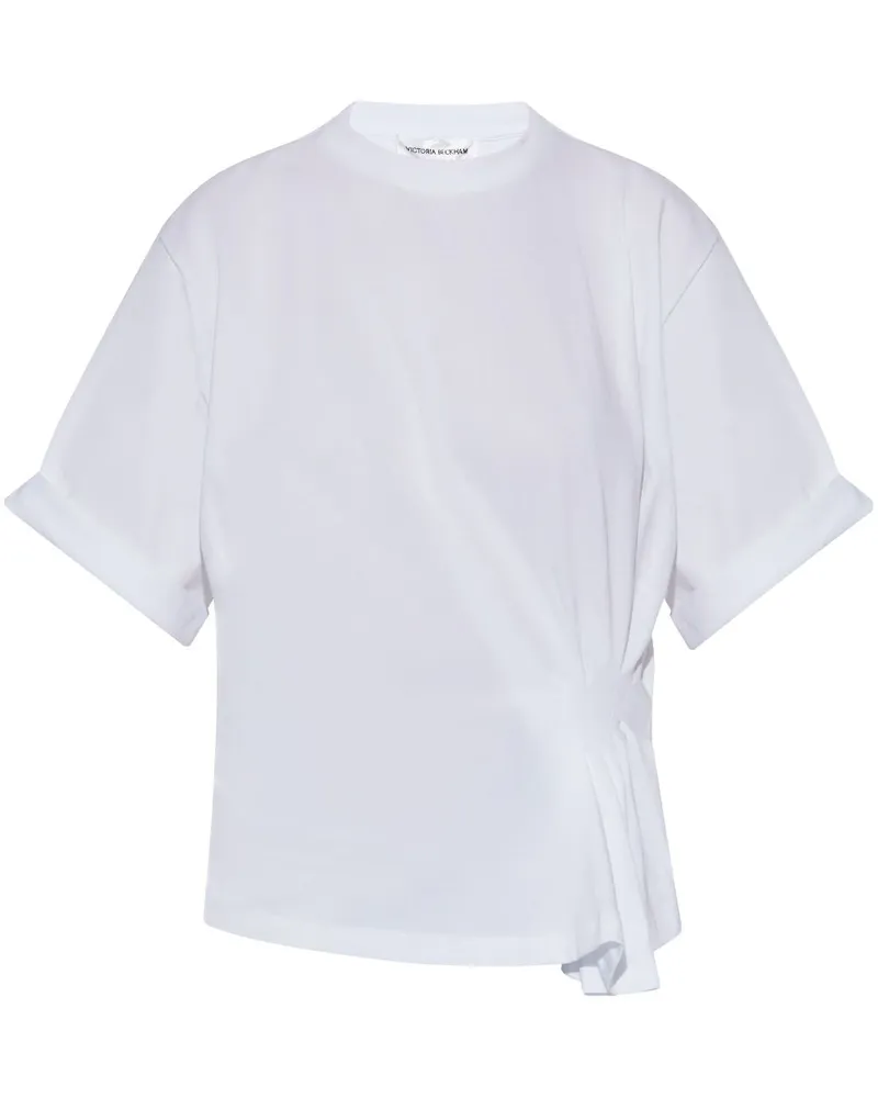 Victoria Beckham T-Shirt mit Raffungen - Weiß Weiß